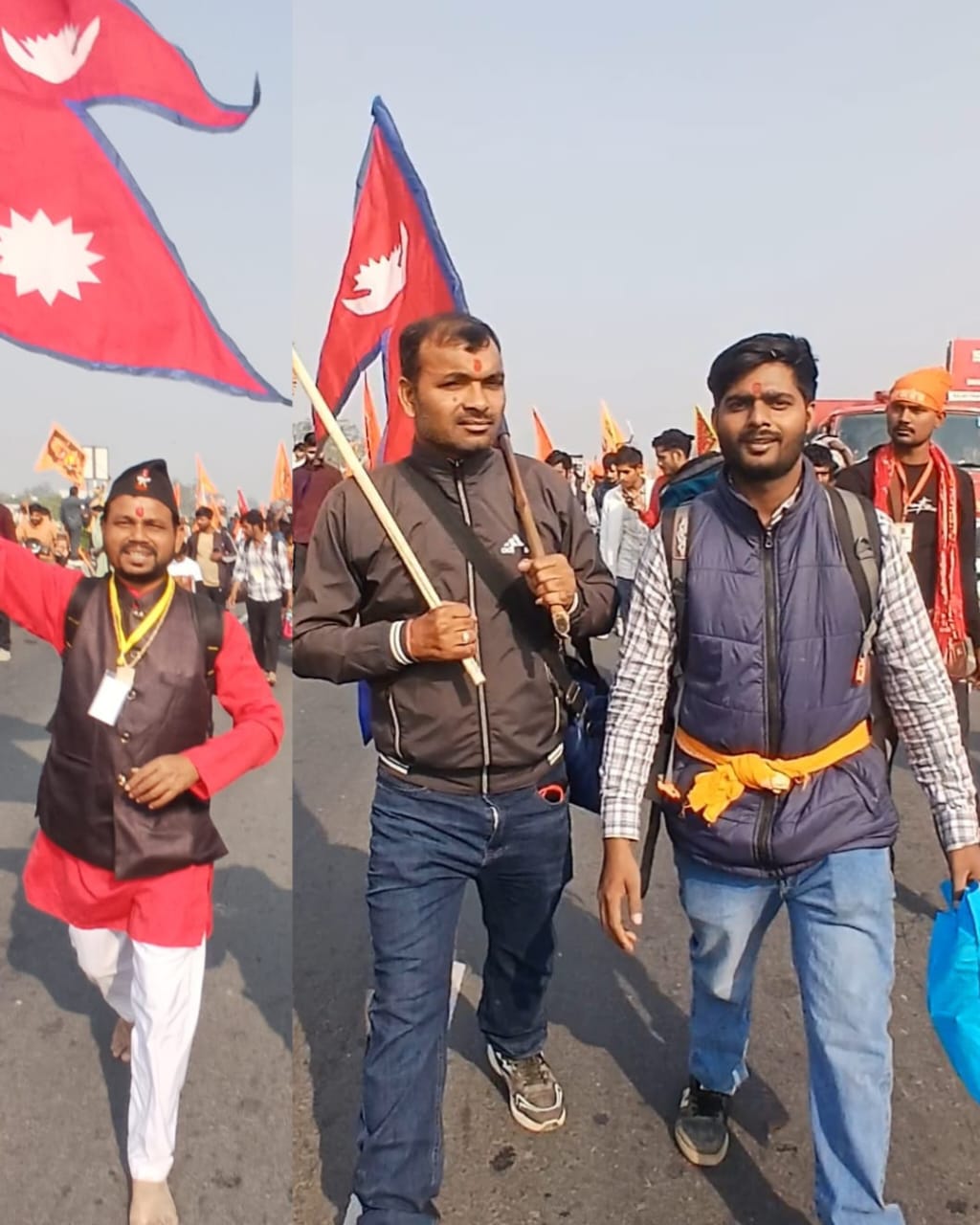 बागेश्वर धाम सरकारद्वारा आयोजित सनातन हिन्दू एकता पदयात्रामा नेपाली युवा, पत्रकारहरूको उत्साहपूर्ण सहभागिता