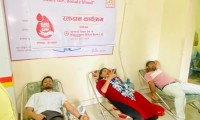 महालक्ष्मी विकास बैंकको आयोजना ३ महिला सहित २४ जनाले गरे रक्तदान 
