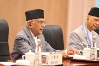 प्रधानमन्त्री ओलीले साङ्घाइ शिखर सम्मेलनलाई सम्बोधन गर्दै