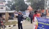 बाक्लो हुस्सुले दुर्घटनाको जोखिम बढेपछि धनुषामा ट्राफिक सचेतना अभियान