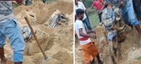 महोत्तरीमा माटोमा गाडिएको मोटरसाइकल फेला