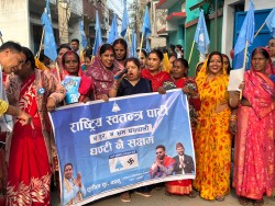 विकास र सुशासनको एजेन्डा अघि सार्दै ‘घण्टी’मा मत माग्दै नेता  कानु 