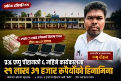 प्रअ पप्पु चौहानको ६ महिने कार्यकाल : ४ लाख ८३ हजार रुपैयाँको हिसाब गायब, तीन ल्यापटप बेपत्ता