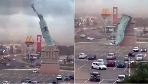 ब्राजिलमा शक्तिशाली आँधी, ‘स्ट्याच्यु अफ लिबर्टी’ समेत ढल्यो