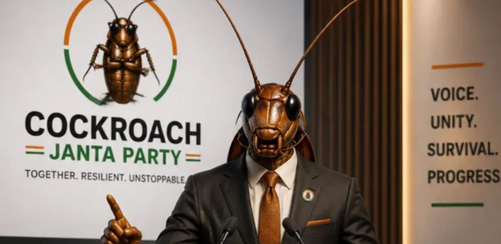 भारतमा भाइरल बन्दै युवाको ‘कक्रोच जनता पार्टी’