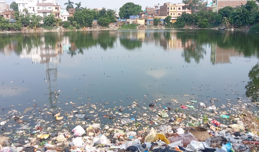 जनकपुरधामका ऐतिहासिक पोखरी प्रदूषणको चपेटामा