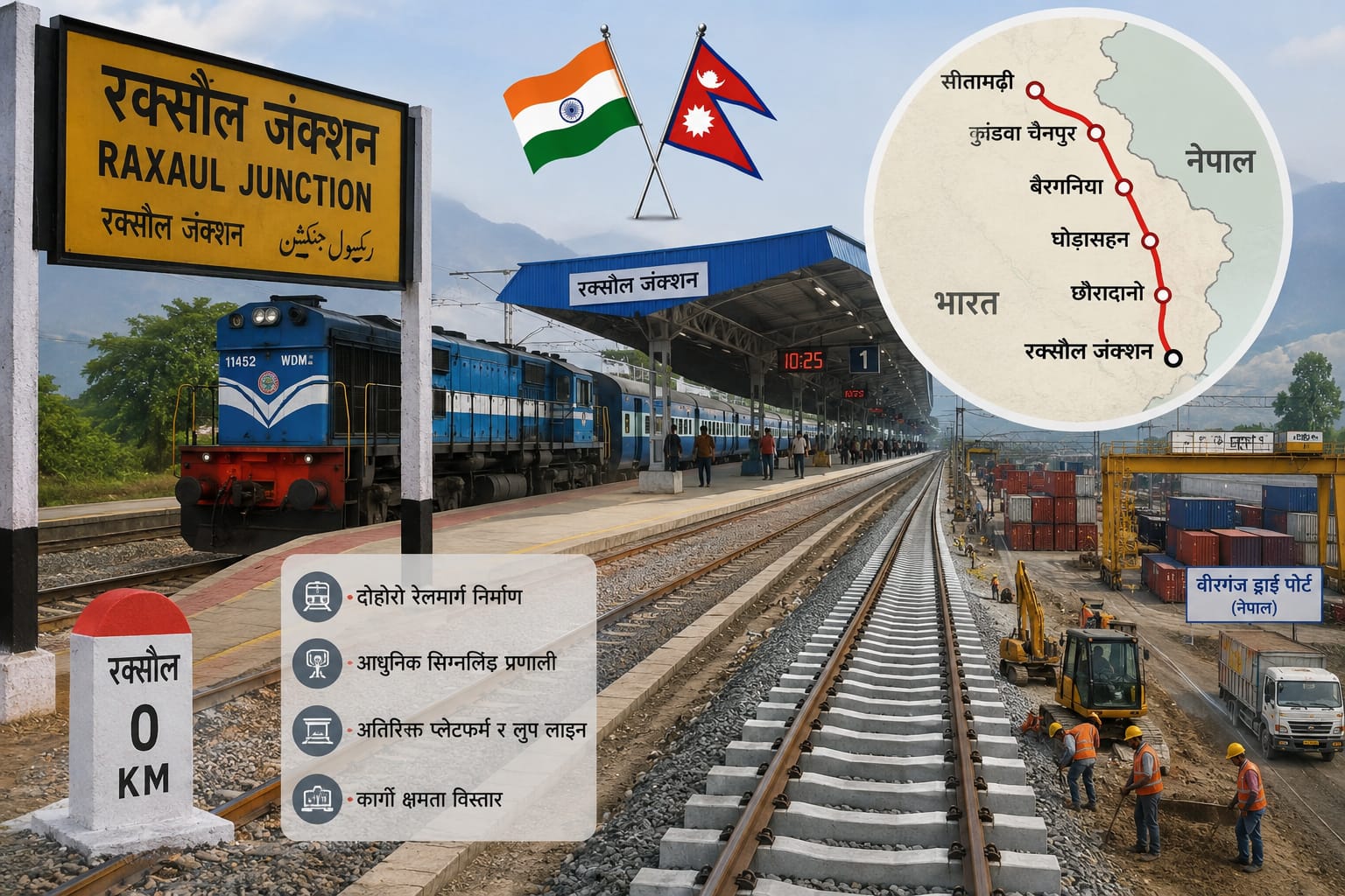 भारत-नेपाल रेल सम्पर्कमा नयाँ अध्याय : रक्सौलसहित पाँच स्टेशनको आधुनिकीकरण हुने