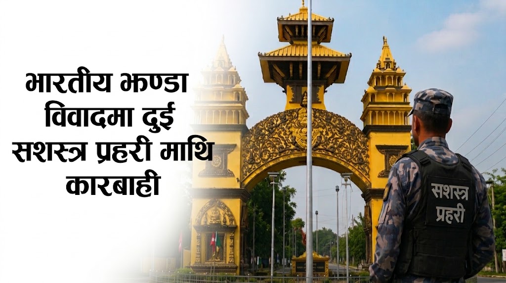 भारतीय झण्डा विवादमा दुई सशस्त्र प्रहरीमाथि कारबाही