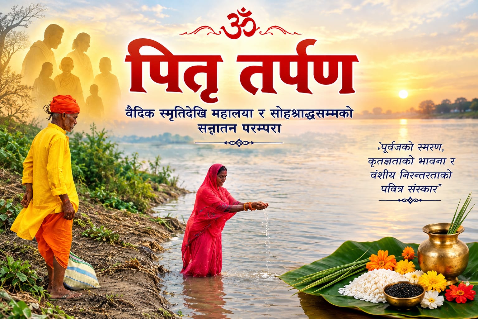 पितृ तर्पण : वैदिक स्मृतिदेखि महालया र सोह्रश्राद्धसम्मको सनातन परम्परा