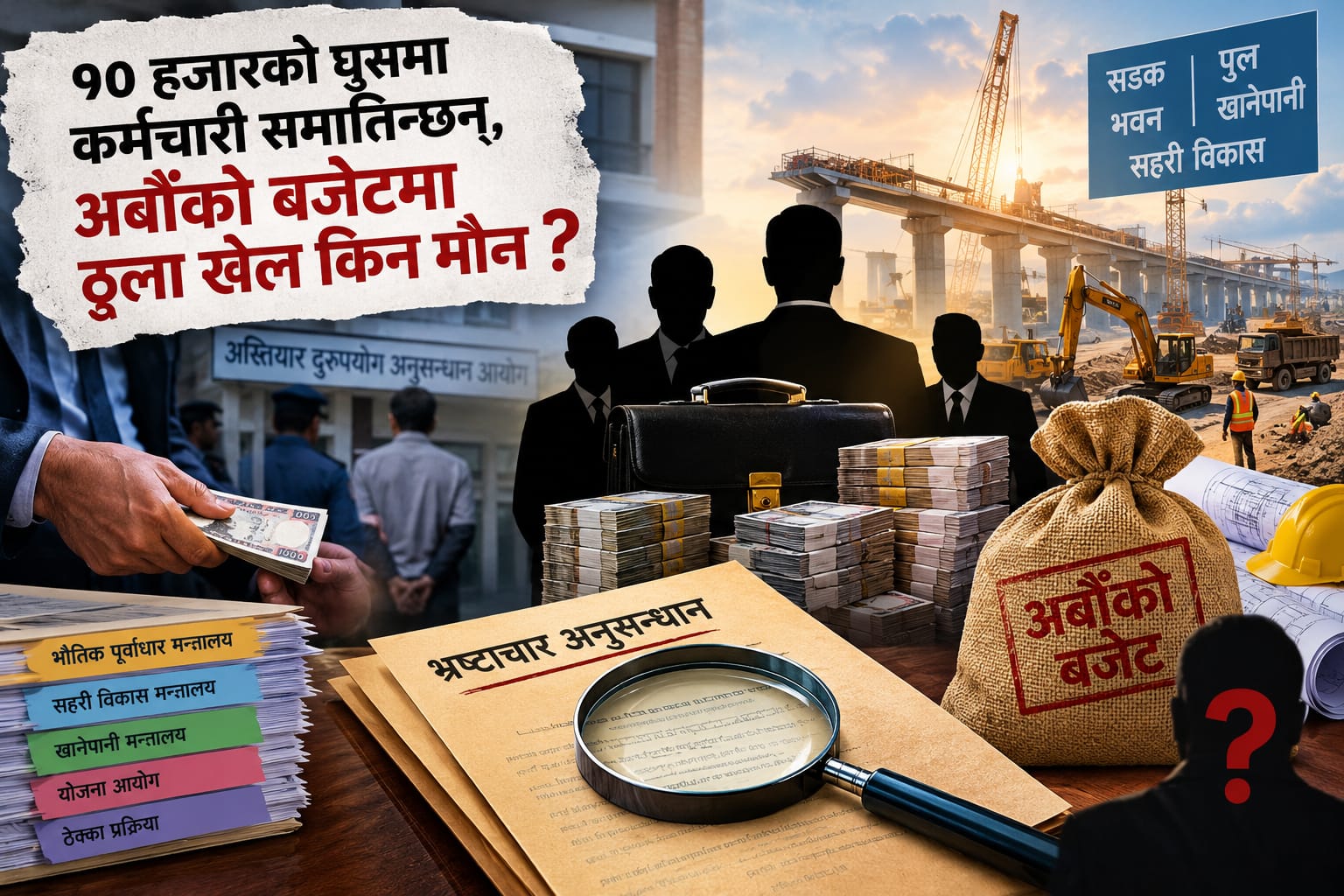 अर्बौँको बजेटमा कसको चलखेल? १० हजार घुसमा कर्मचारी समातिन्छन्, ठूला ठेकेदार र उच्च अधिकारीमाथि किन मौन अख्तियार?
