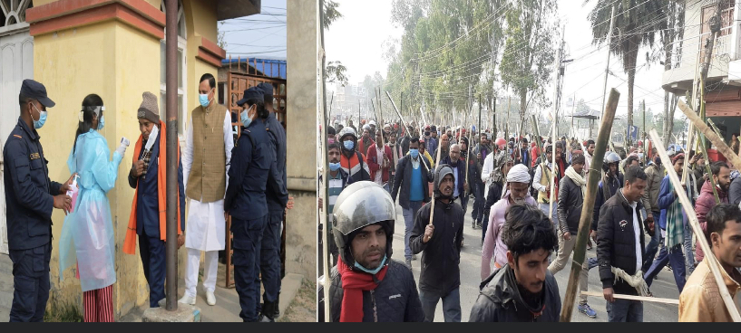 भित्र राष्ट्रिय सभा चुनाव , बाहिर जनमत र प्रहरीबीच तनाव।