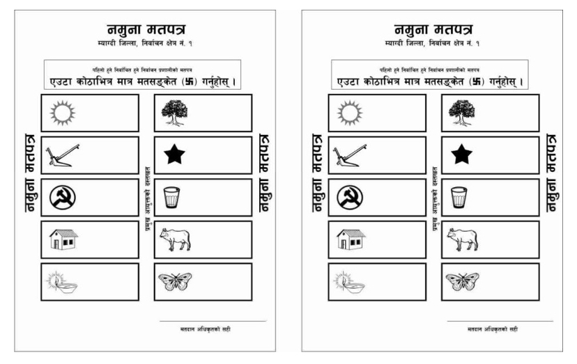 स्थानीय तहको निर्वाचनमा जिल्ला अनुसार फरक फरक मतपत्र