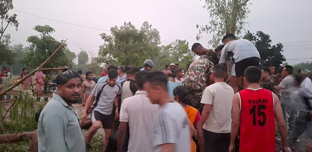 टेम्पुमाथि रुख ढल्दा दुई जनाको मृत्यु, तीन जना गम्भीर घाइते