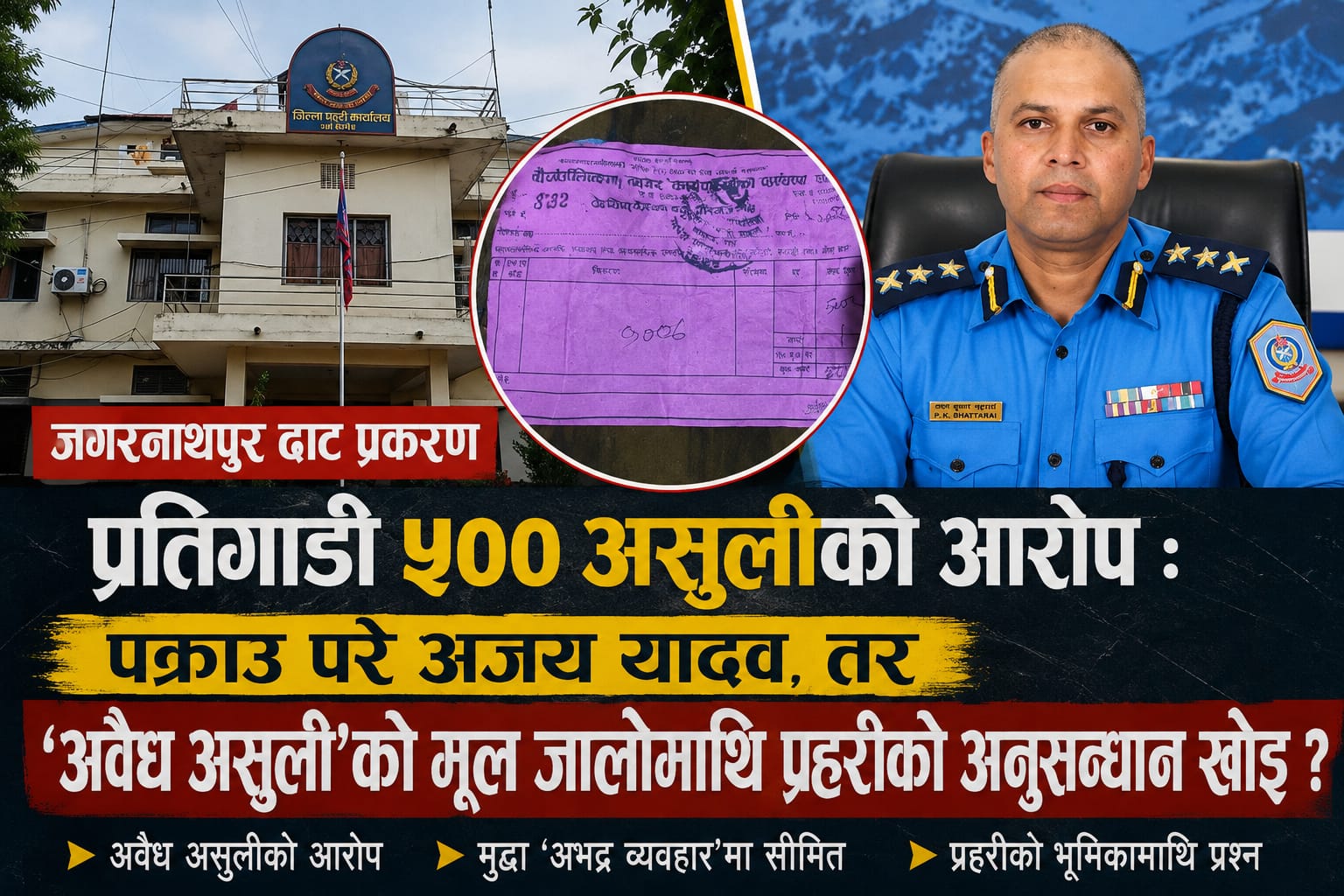 ढाटबाट प्रतिगाडी ५०० रुपैयाँ असुलीको आरोप, प्रहरीको अनुसन्धान भने ‘अभद्र व्यवहार’मै सीमित