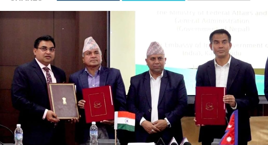 भारतीय दूतावासबिच नेपालका विभिन्न स्थानीय तहलाई सहयोग गर्ने सम्झौता पत्रमा हस्ताक्षर