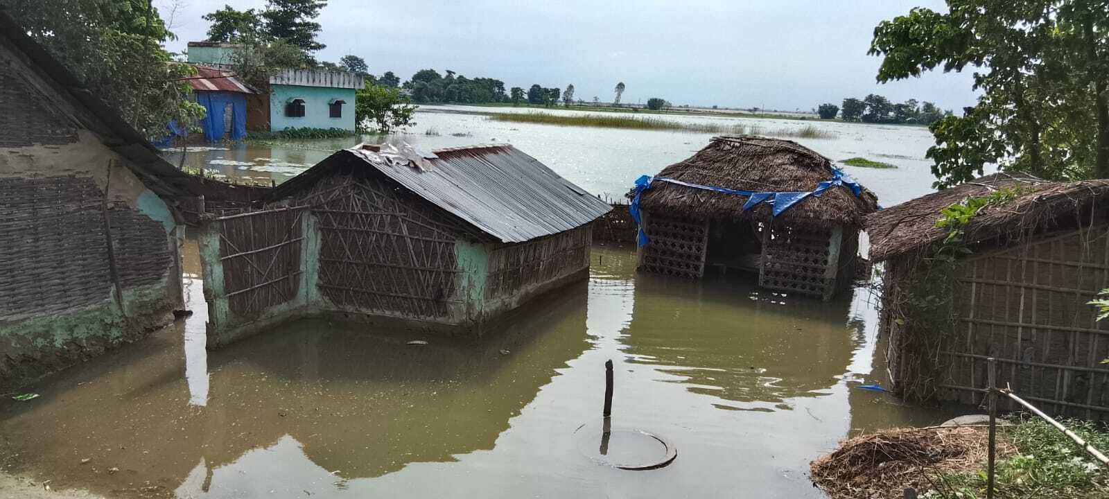 सप्तरीका बस्तीमा पस्यो कोशीको बाढी, पाँच सय घर प्रभावित