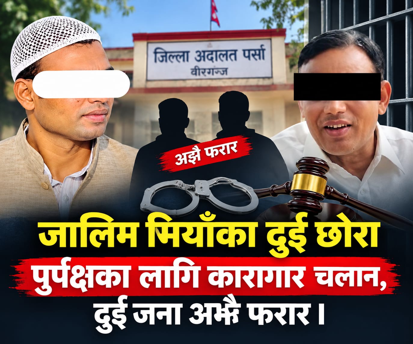 जालिम मियाँका दुई छोरा पुर्पक्षका लागि कारागार चलान, दुई जना अझै फरार