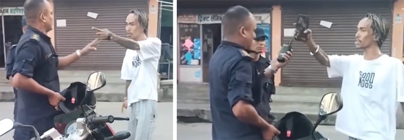 सडकमा प्रहरीलाई अभद्र व्यवहार गर्ने समातिए