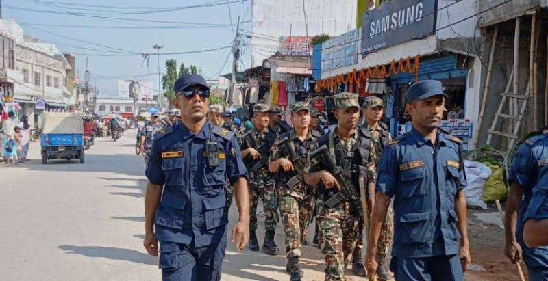 सर्लाहीमा नेपाली सेनासहितको संयुक्त गस्ती
