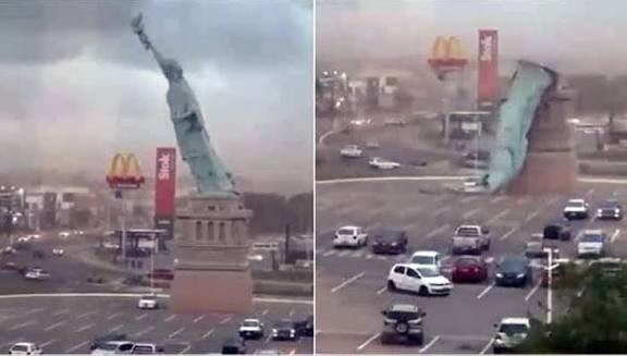 ब्राजिलमा शक्तिशाली आँधी, ‘स्ट्याच्यु अफ लिबर्टी’ समेत ढल्यो