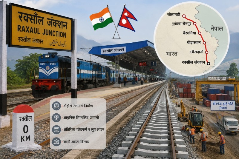भारत-नेपाल रेल सम्पर्कमा नयाँ अध्याय : रक्सौलसहित पाँच स्टेशनको आधुनिकीकरण हुने