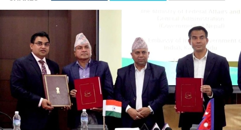 भारतीय दूतावासबिच नेपालका विभिन्न स्थानीय तहलाई सहयोग गर्ने सम्झौता पत्रमा हस्ताक्षर