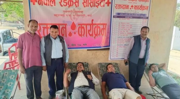 पर्साको रामनगरीमा १ महिलासहित ३८ जनाले रक्तदान
