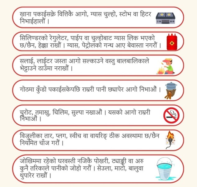 आगलागीको जोखिम र सुरक्षाका उपायहरू