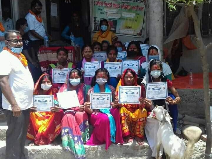 प्रदेश नं.२ को आर्थिक सहयोगमा तीन महिने सिलाई कटाई तालिम सम्पन्न।