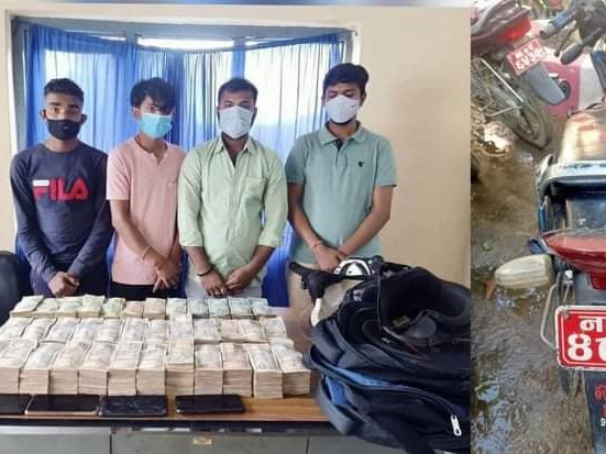 पर्सा प्रहरीद्वारा ८२ लाख ५० हजार अवैध रकम सहित ४ जना हुण्डी कारोवारी पक्राउ।