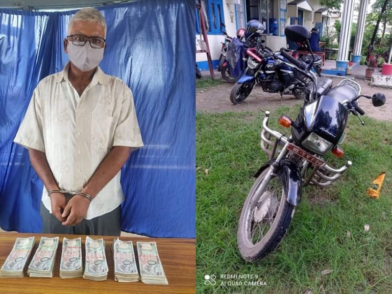 पर्सा प्रहरीद्वारा ६ लाख रकमसहित हुण्डी कारोबार गर्ने एक जना पक्राउ।