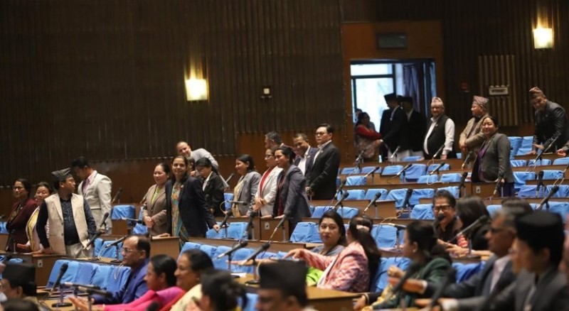 प्रतिनिधिसभा बैठकमा तनाव, दुवै पक्षका सांसद उठेपछि बैठक स्थगित