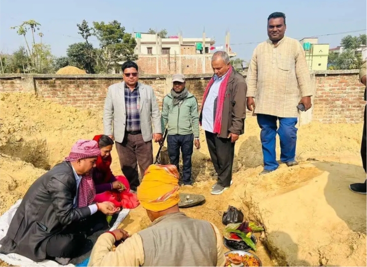 पटेर्वासुगाैलीको रंगपुर माविमा ४५ लाखकाे लागतमा नयाँ भवन निर्माण शुरु